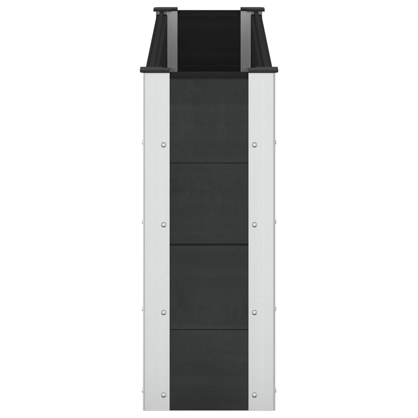 Verhoogde plantenbak Zwart 150 x 30 x 72 cm alu.