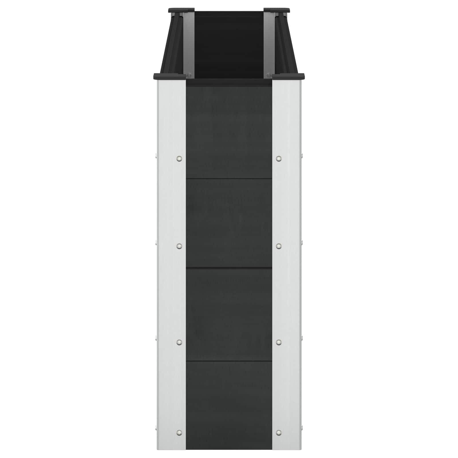 Verhoogde plantenbak Zwart 150 x 30 x 72 cm alu.