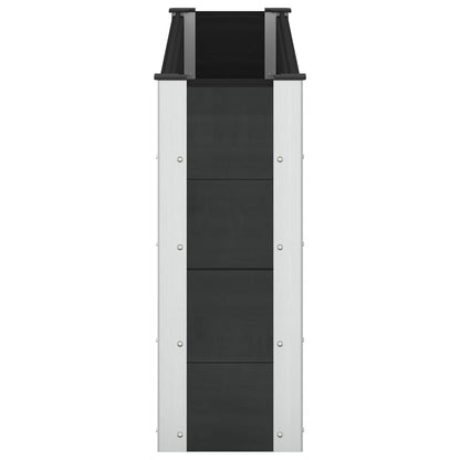 Verhoogde plantenbak Zwart 150 x 30 x 72 cm alu.
