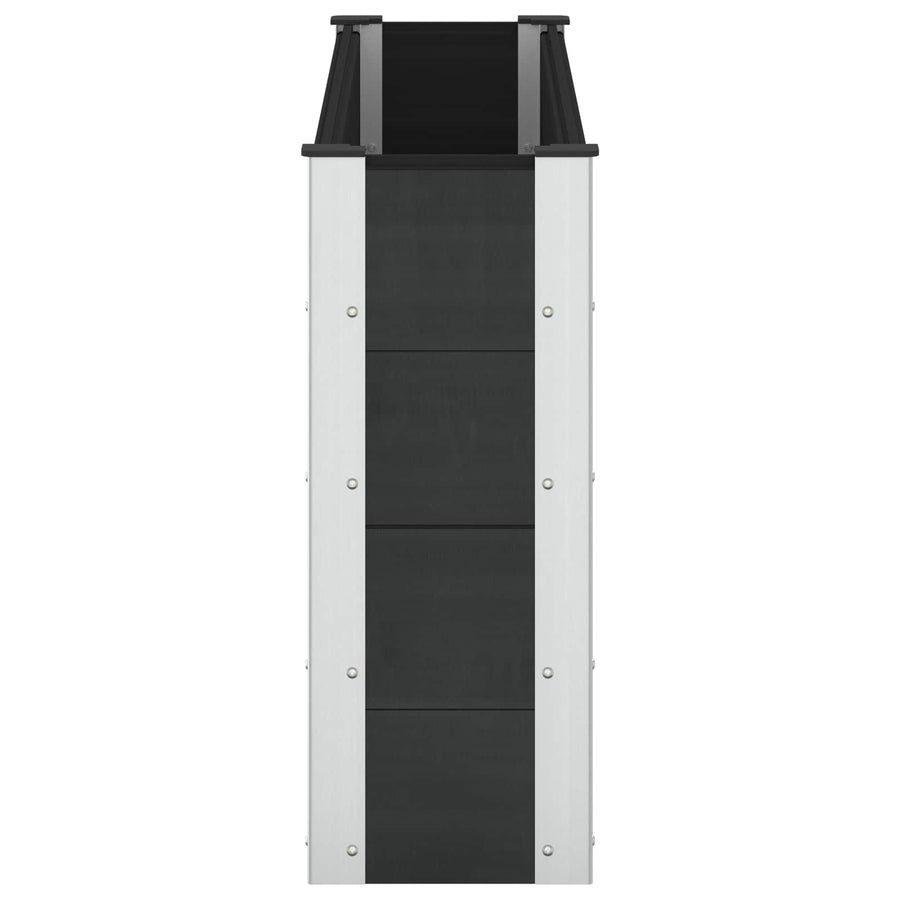 Verhoogde plantenbak Zwart 150 x 30 x 72 cm alu.