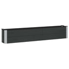 Raised planter Black 200 x 30 x 36 cm aluminum.