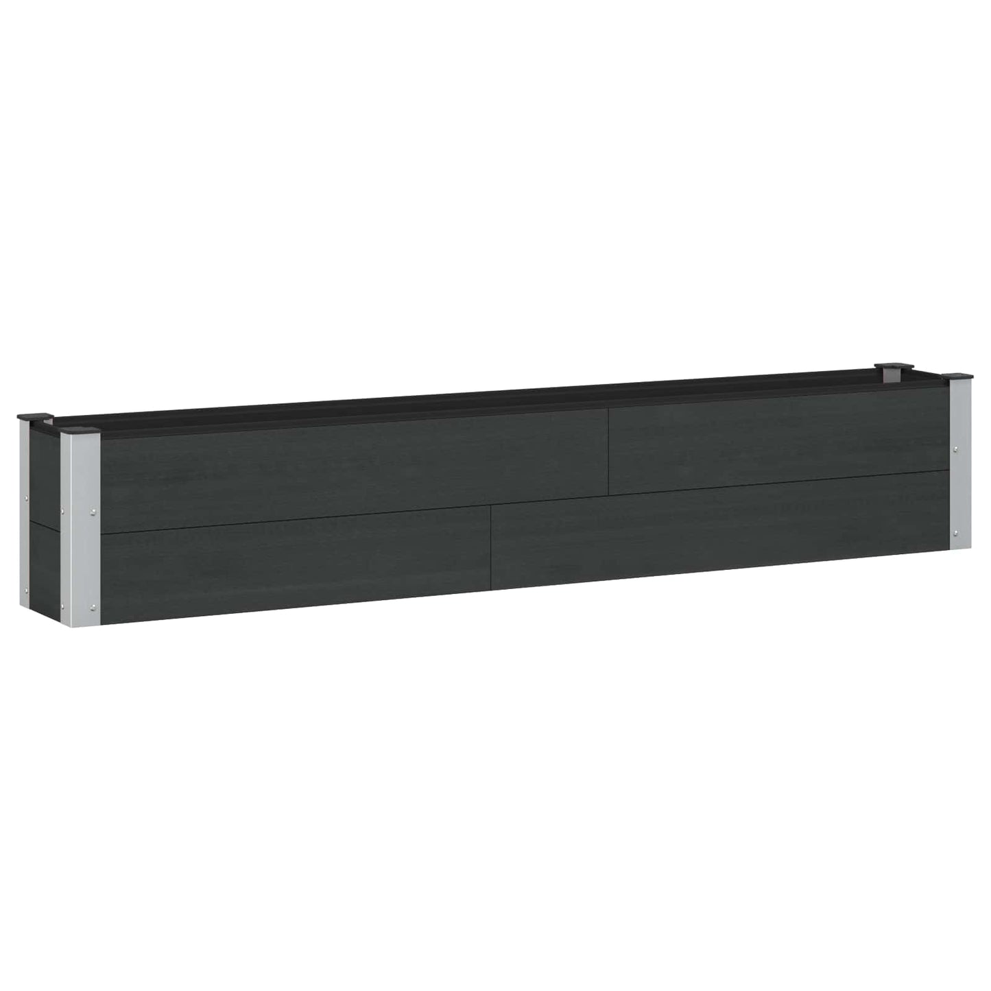 Verhoogde plantenbak Zwart 200 x 30 x 36 cm alu.
