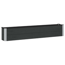Verhoogde plantenbak Zwart 200 x 30 x 36 cm alu.