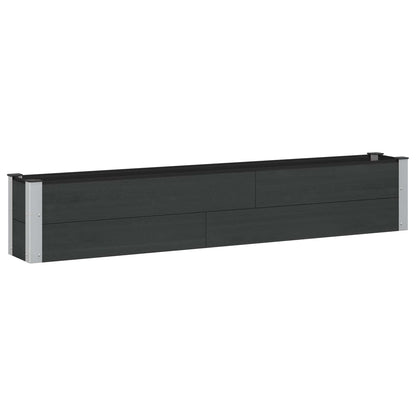 Verhoogde plantenbak Zwart 200 x 30 x 36 cm alu.