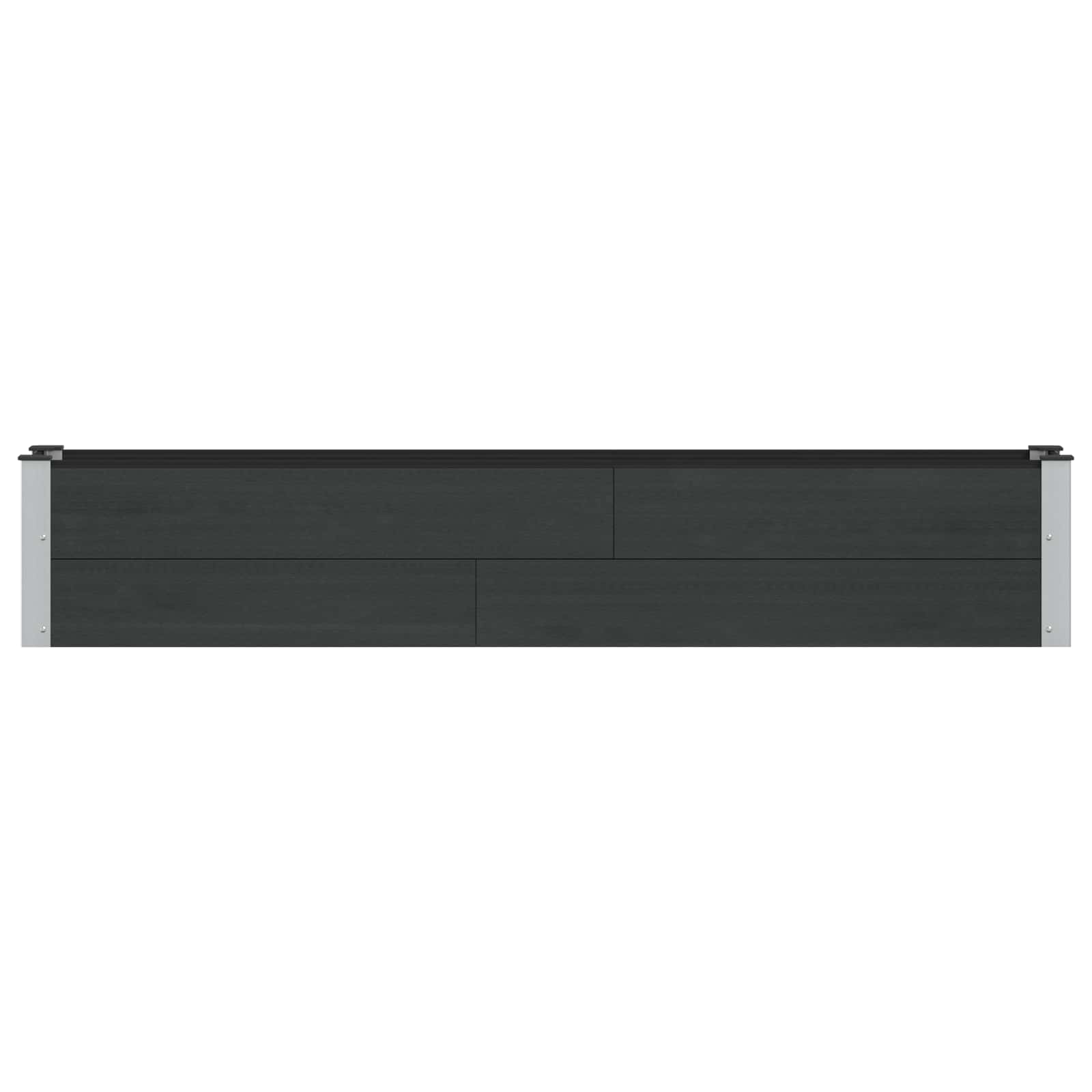 Verhoogde plantenbak Zwart 200 x 30 x 36 cm alu.