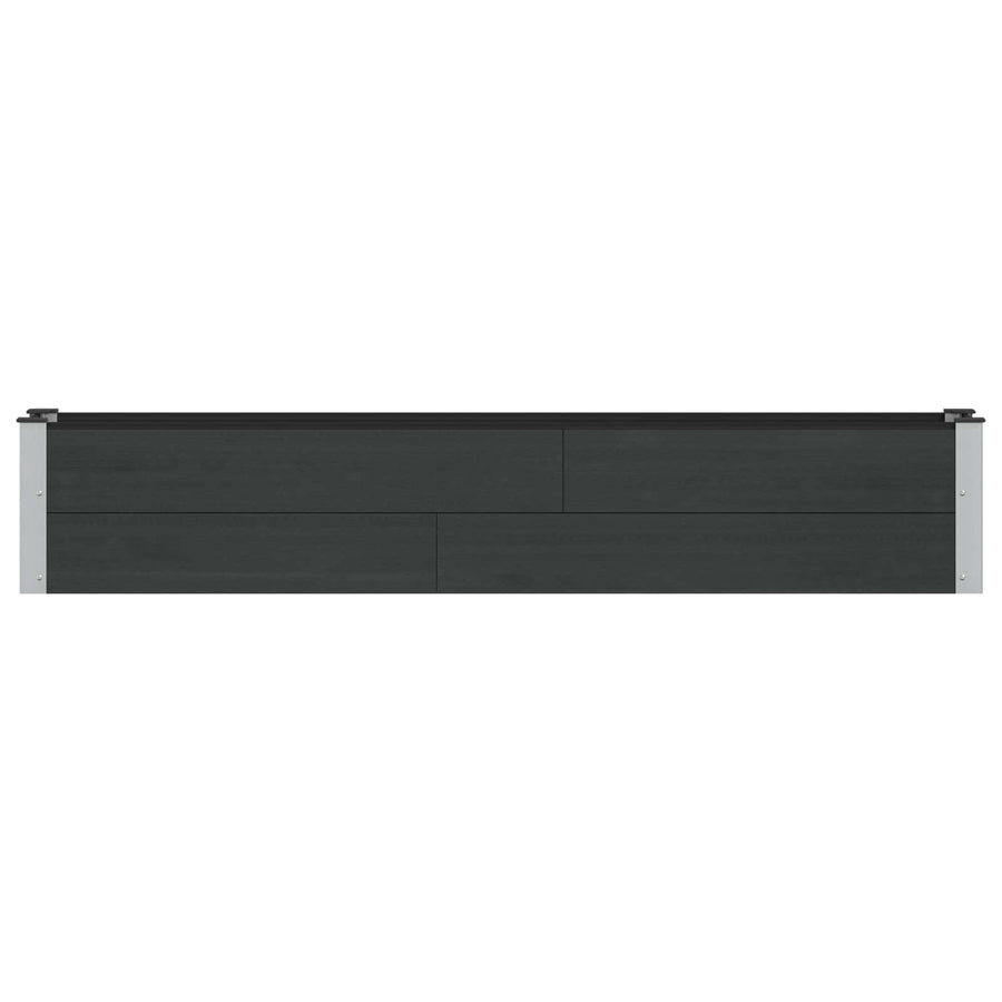 Verhoogde plantenbak Zwart 200 x 30 x 36 cm alu.