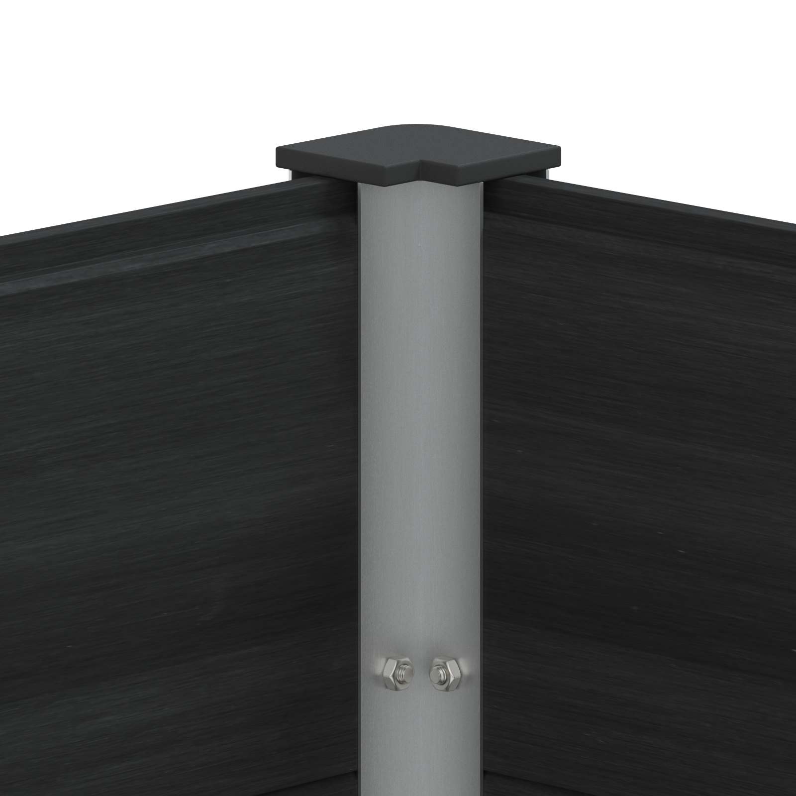 Verhoogde plantenbak Zwart 200 x 30 x 72 cm WPC en Aluminium