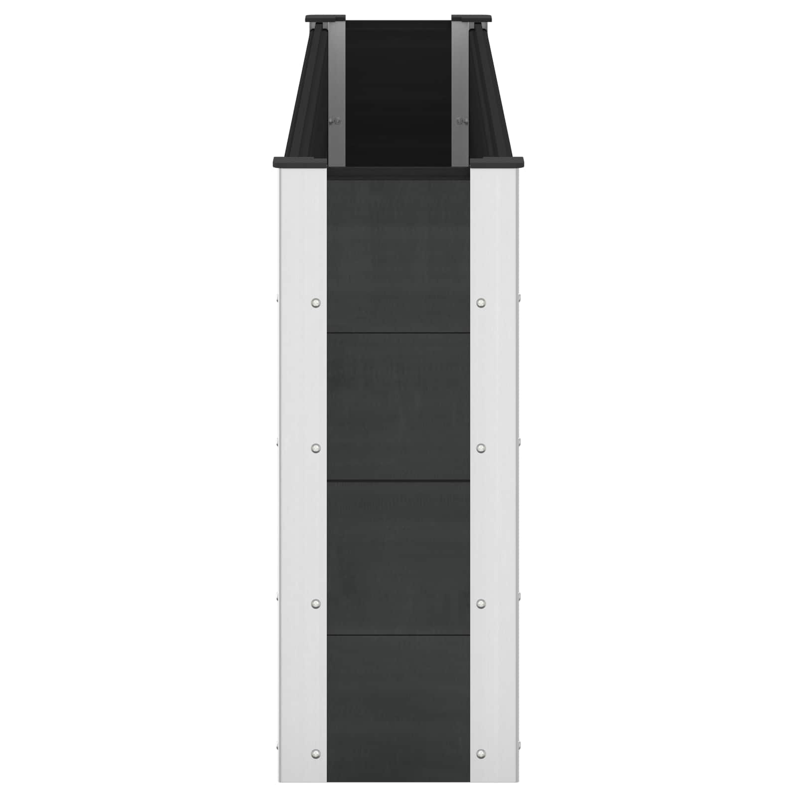 Verhoogde plantenbak Zwart 200 x 30 x 72 cm WPC en Aluminium