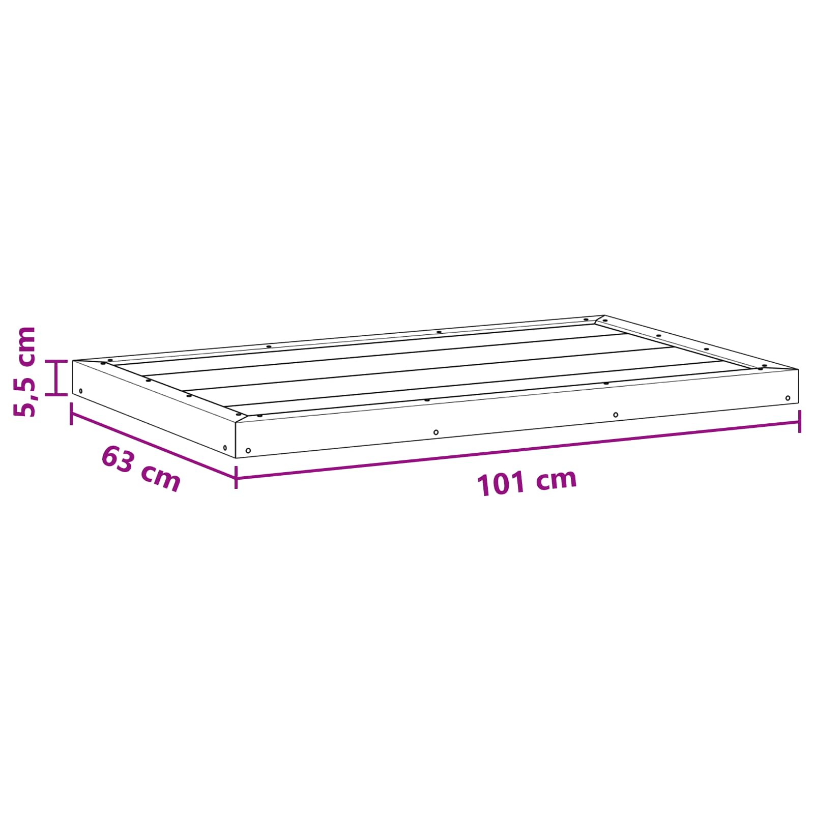 Douchebasisplaat Zwart 101 x 63 x 5,5 cm WPC