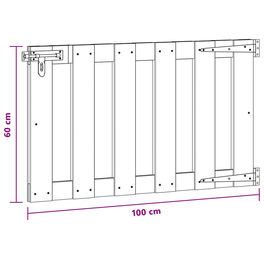 Tuinpoort 100 x 60 cm WPC en Aluminium Zwart