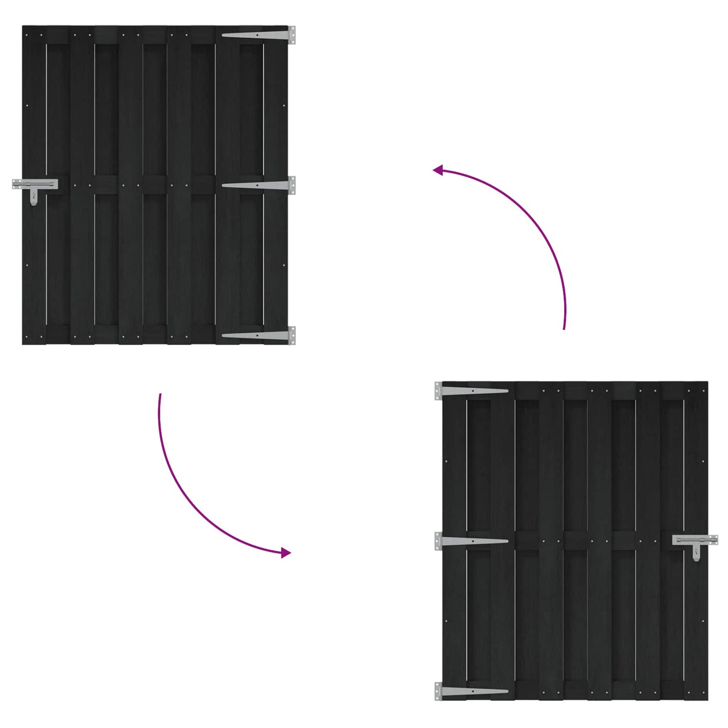 Tuinpoort 100 x 112 cm WPC en Aluminium Zwart