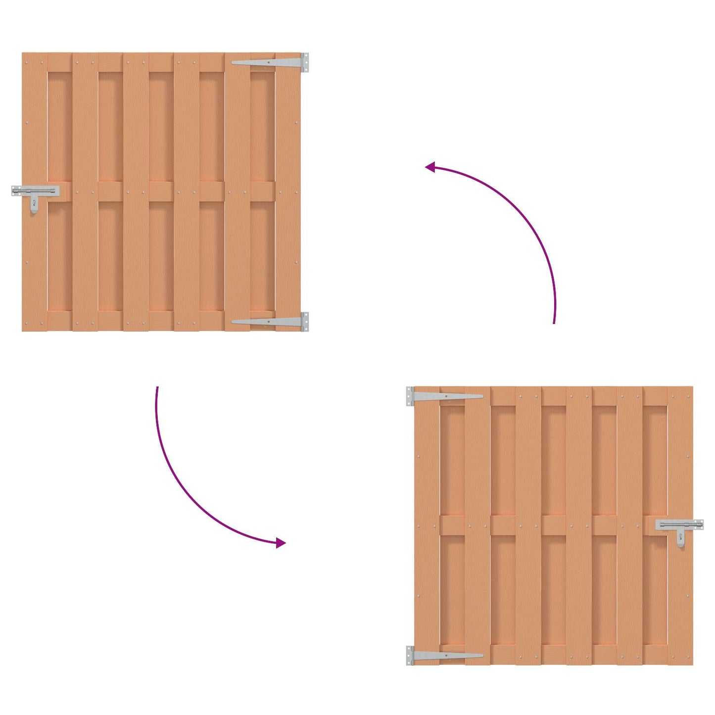 Tuinpoort 100 x 100 cm WPC en Aluminium Bruin