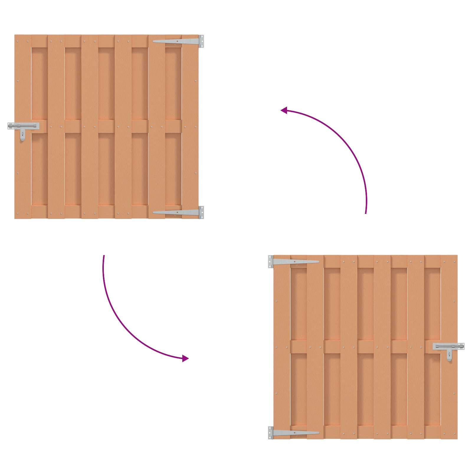 Tuinpoort 100 x 100 cm WPC en Aluminium Bruin