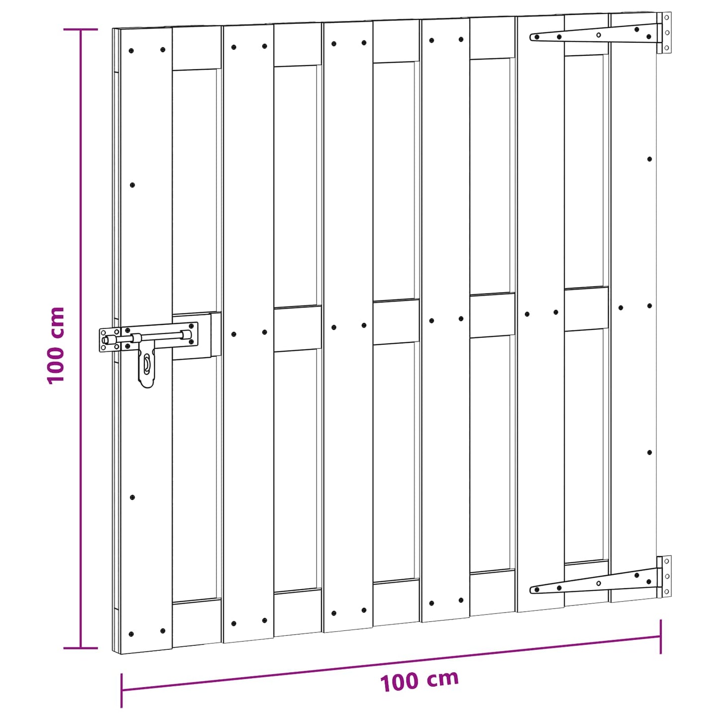 Tuinpoort 100 x 100 cm WPC en Aluminium Bruin