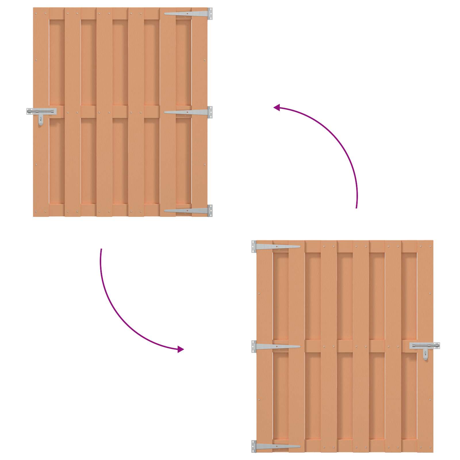 Tuinpoort 100 x 112 cm WPC en Aluminium Bruin