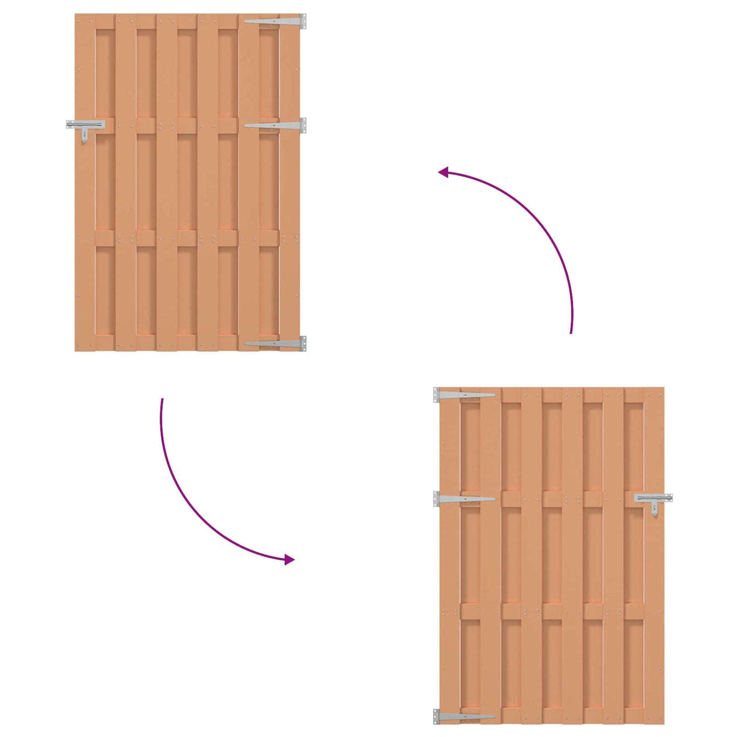 Tuinpoort 100 x 150 cm WPC en Aluminium Bruin