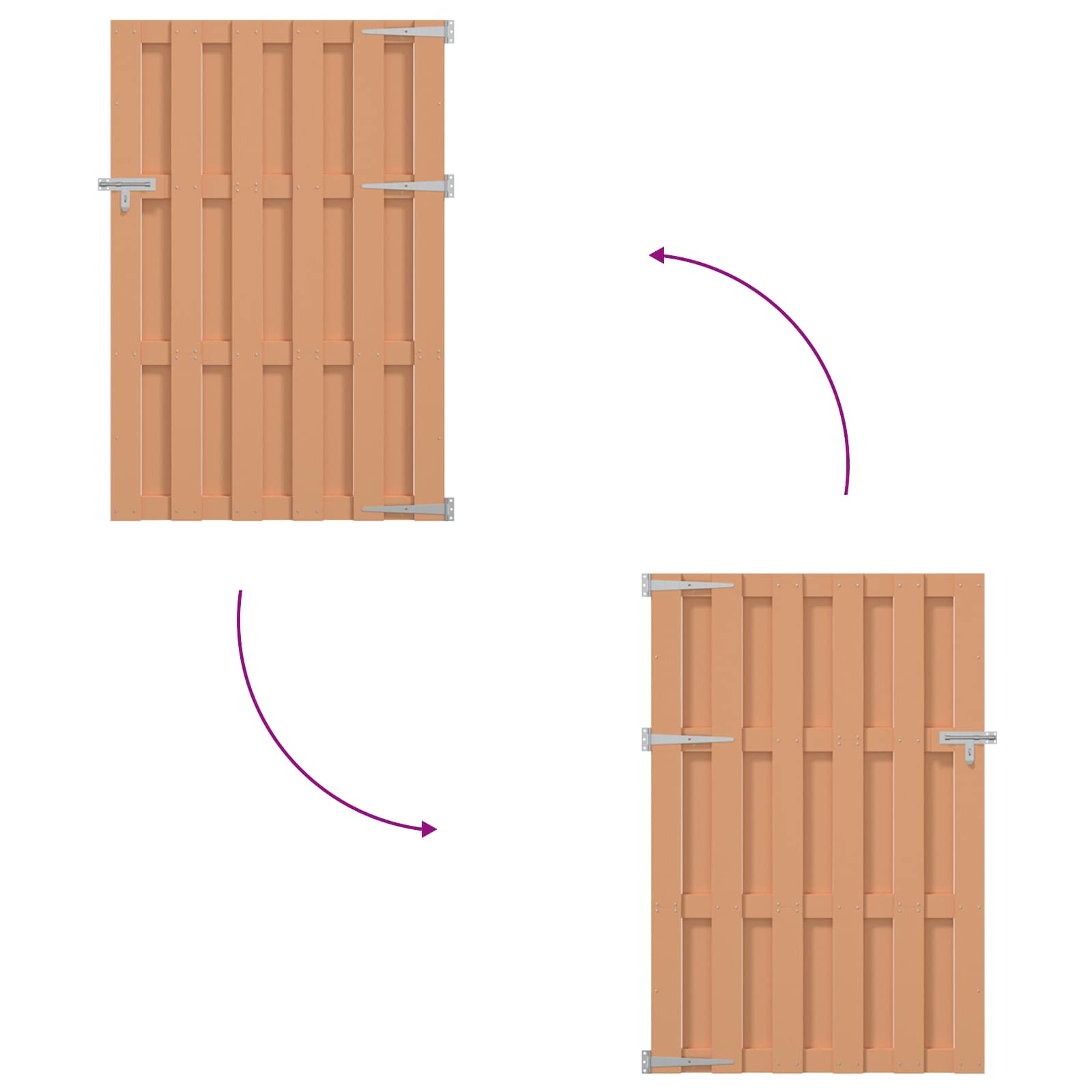 Tuinpoort 100 x 150 cm WPC en Aluminium Bruin