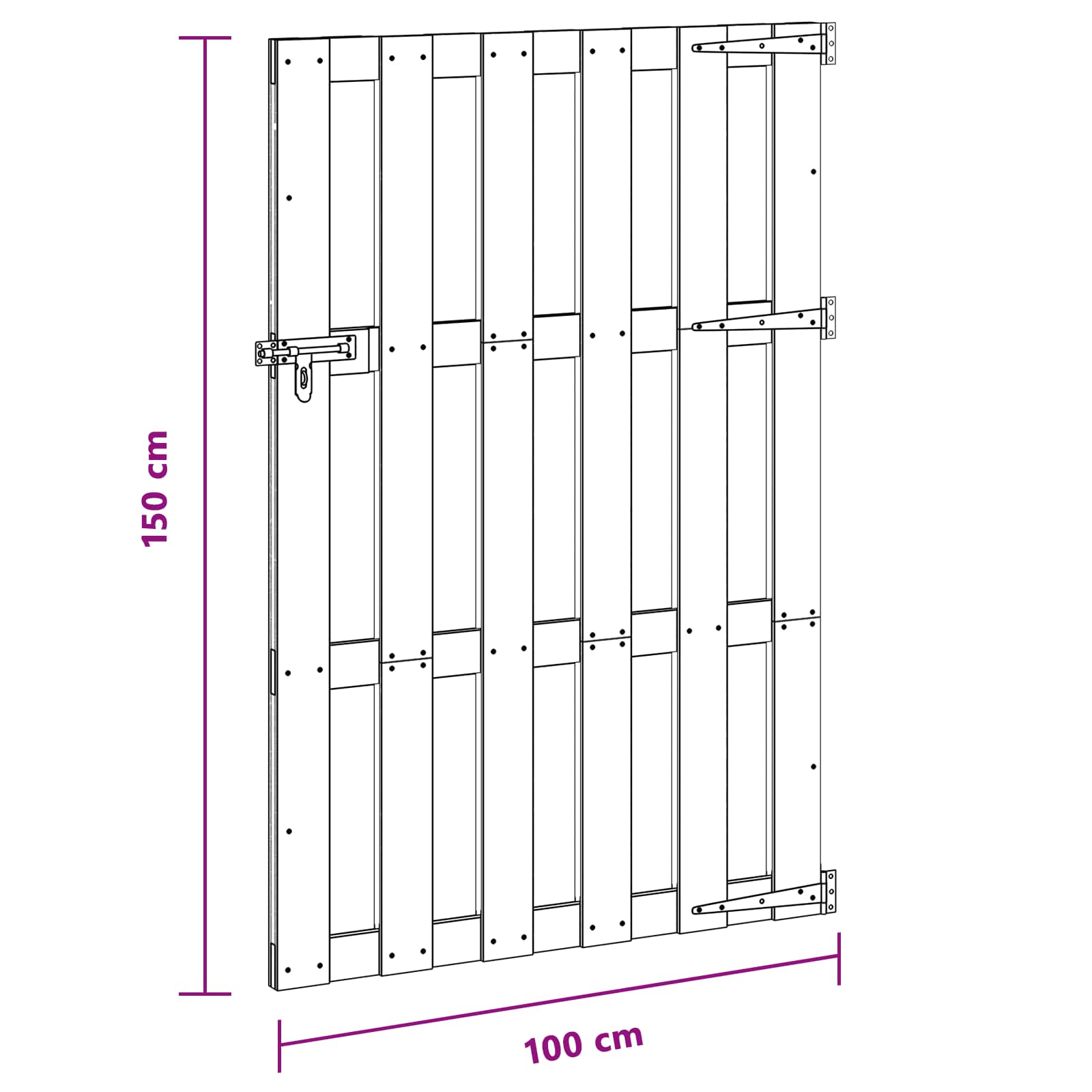 Tuinpoort 100 x 150 cm WPC en Aluminium Bruin