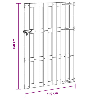 Tuinpoort 100 x 150 cm WPC en Aluminium Bruin