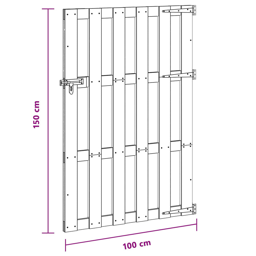 Tuinpoort 100 x 150 cm WPC en Aluminium Bruin