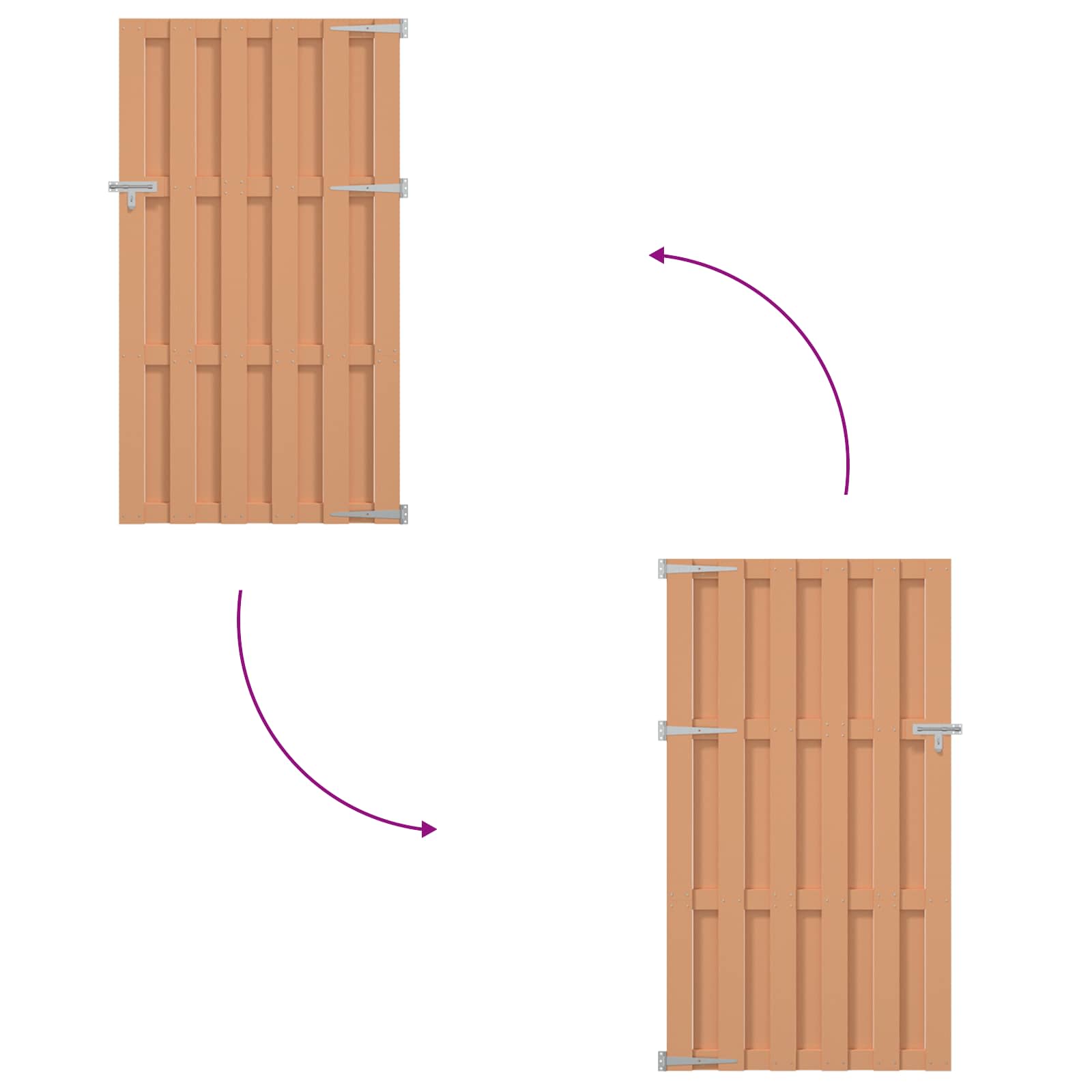 Tuinpoort 100 x 180 cm WPC en Aluminium Bruin
