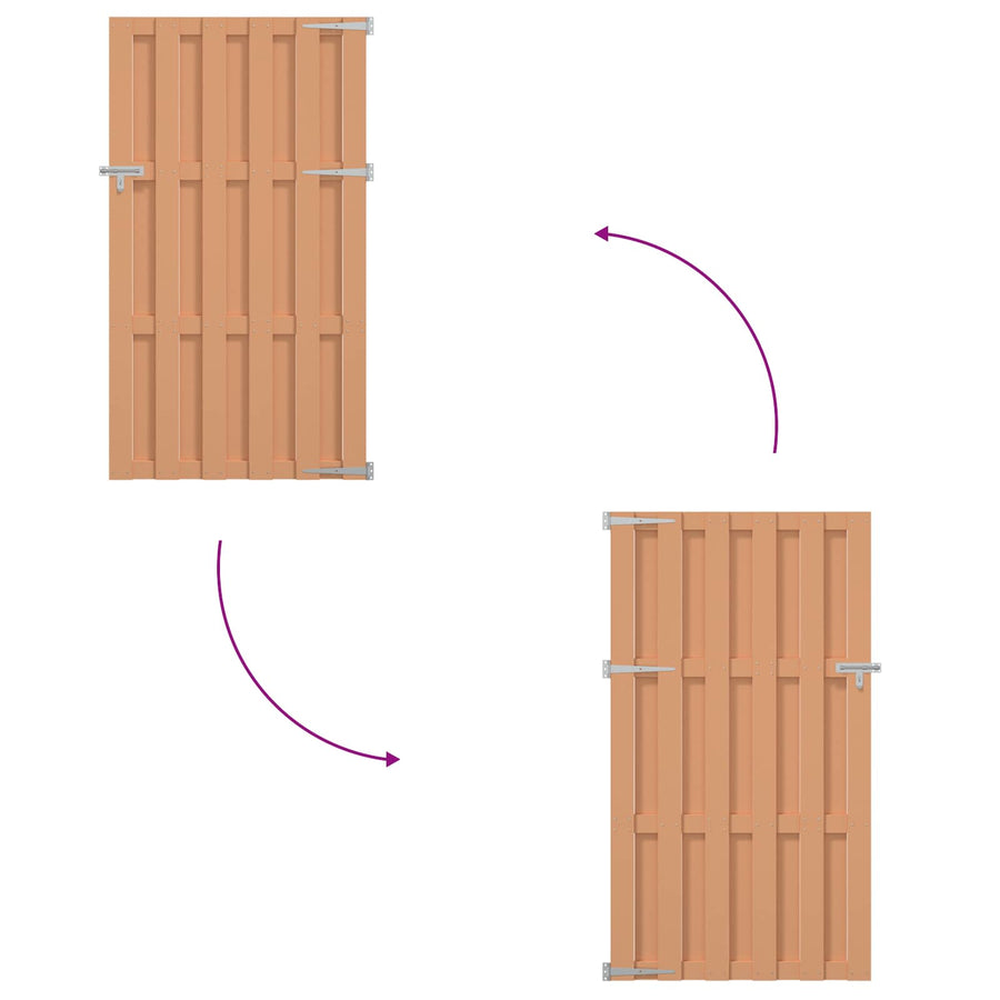 Tuinpoort 100 x 180 cm WPC en Aluminium Bruin