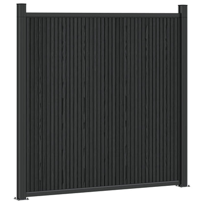 Hekpaneel WPC en Aluminium Zwart