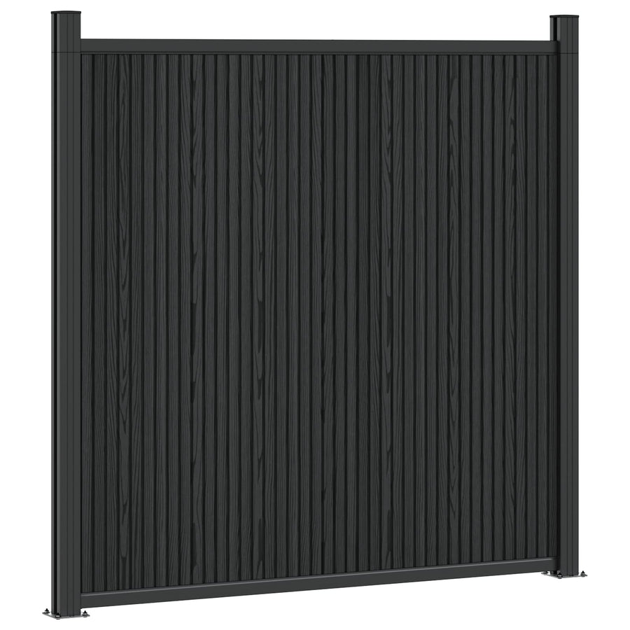 Hekpaneel WPC en Aluminium Zwart