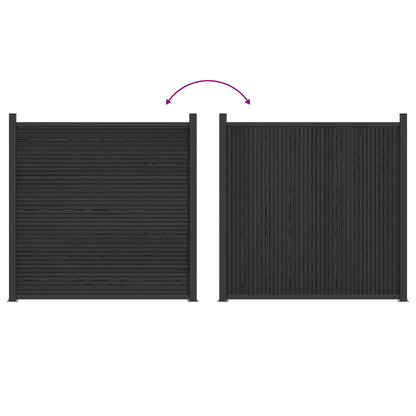 Hekpaneel WPC en Aluminium Zwart