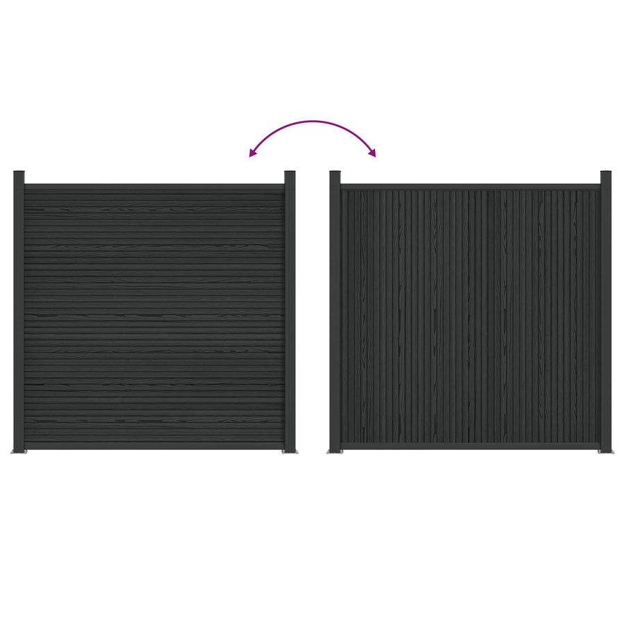 Hekpaneel WPC en Aluminium Zwart