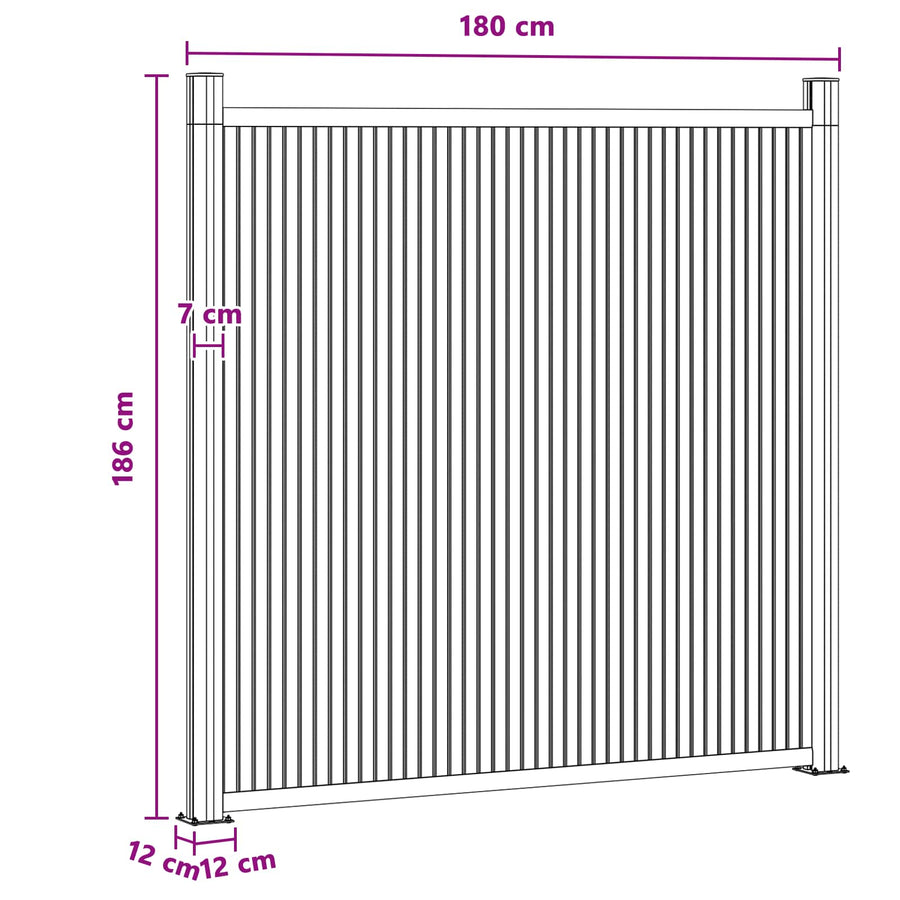 Hekpaneel WPC en Aluminium Zwart