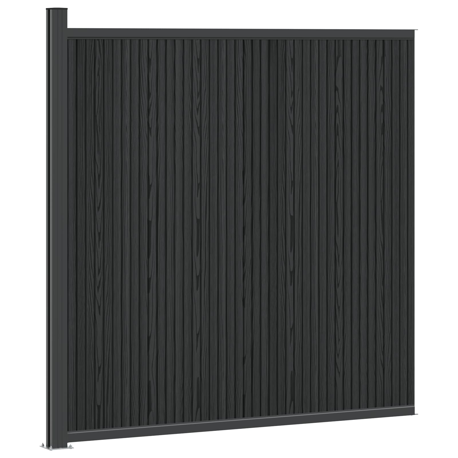 Hekpaneel WPC en Aluminium Zwart