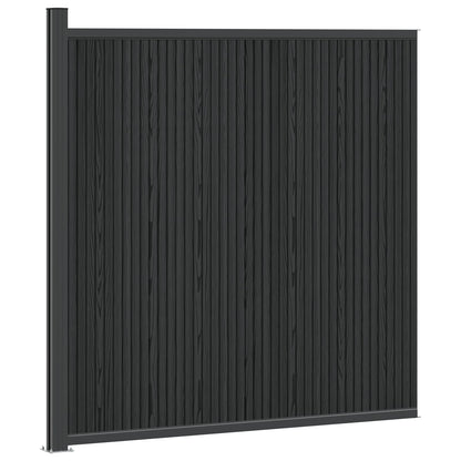 Hekpaneel WPC en Aluminium Zwart