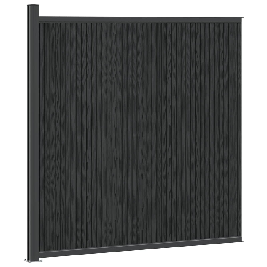 Hekpaneel WPC en Aluminium Zwart