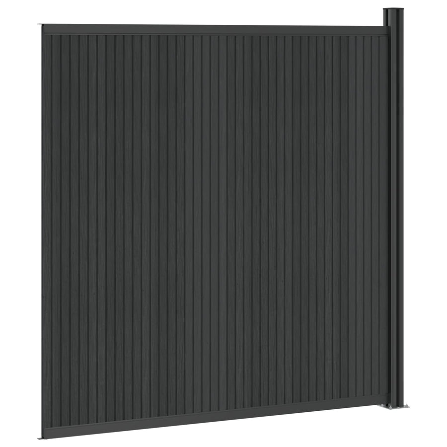 Hekpaneel WPC en Aluminium Zwart