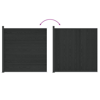 Hekpaneel WPC en Aluminium Zwart
