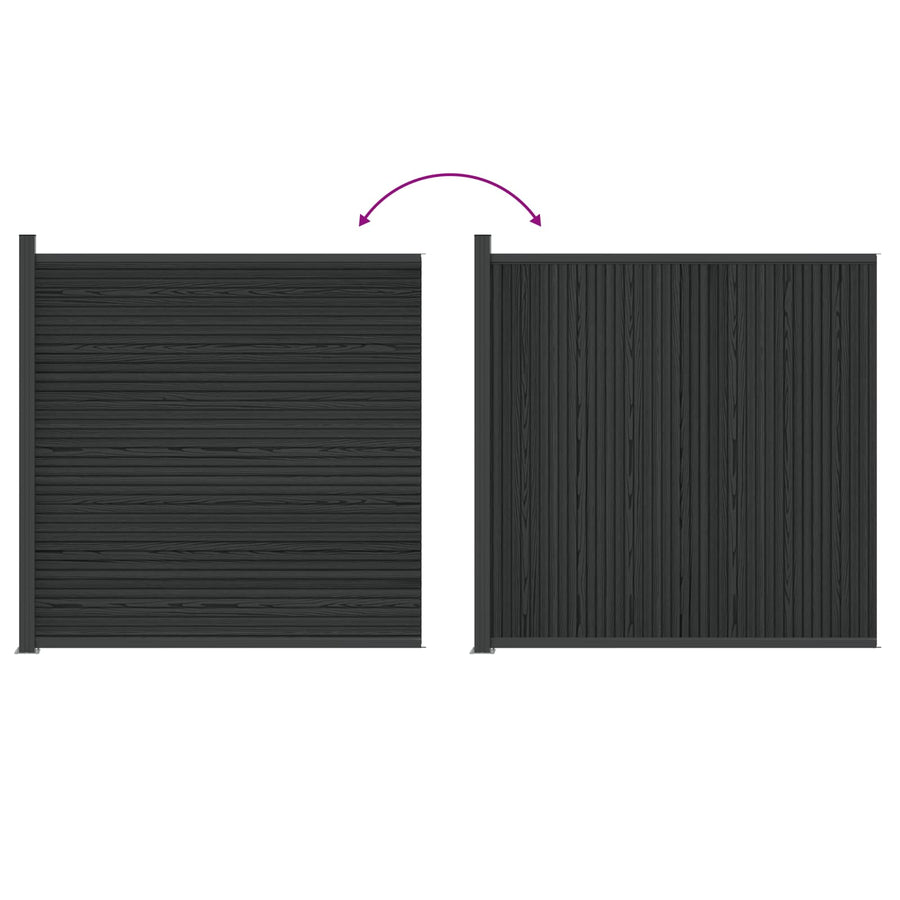 Hekpaneel WPC en Aluminium Zwart