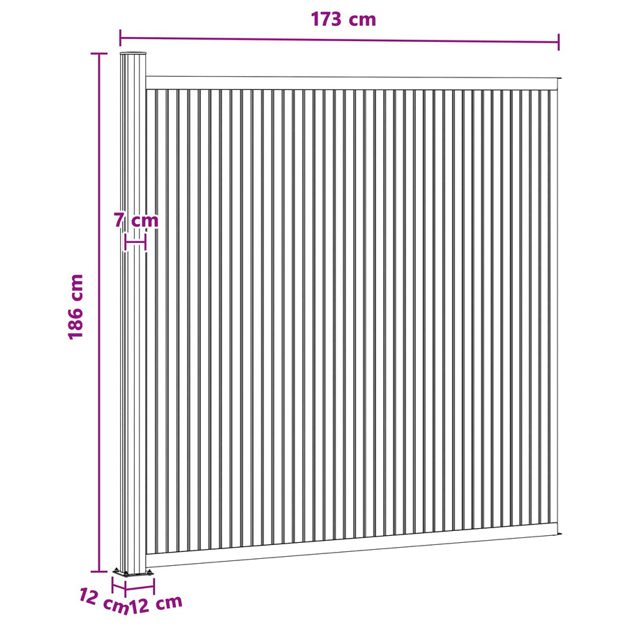 Hekpaneel WPC en Aluminium Zwart