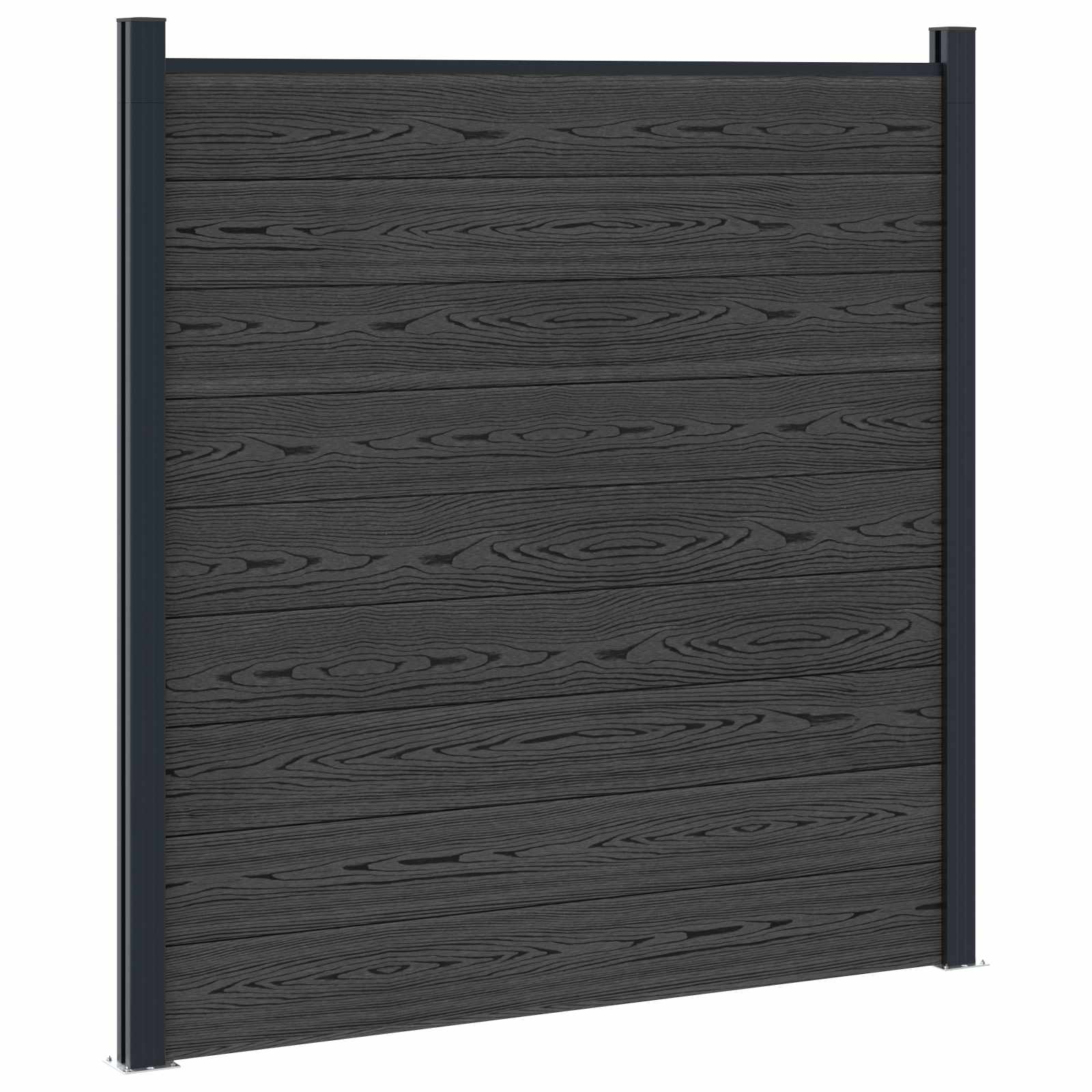 Hekpaneel WPC en Aluminium Zwart
