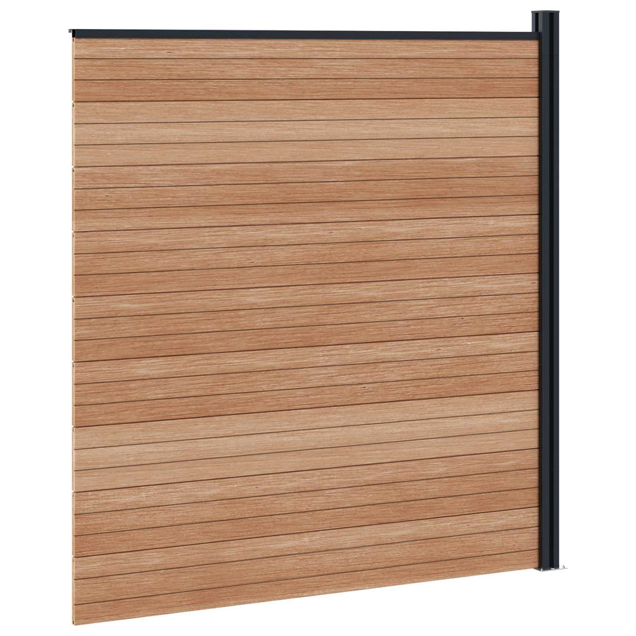 Hekpaneel WPC en Aluminium Bruin