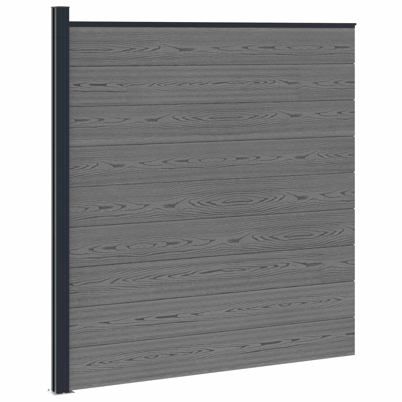 Hekpaneel WPC en Aluminium Grijs
