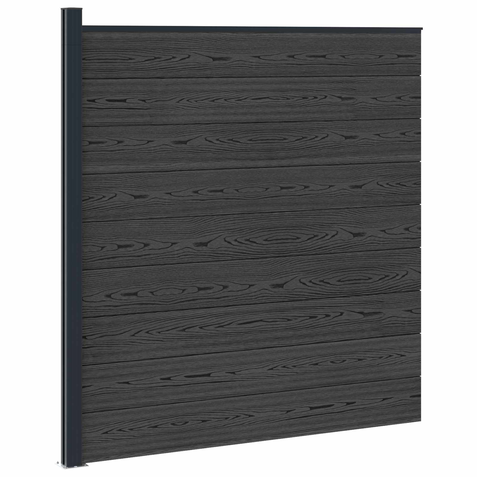 Hekpaneel WPC en Aluminium Zwart