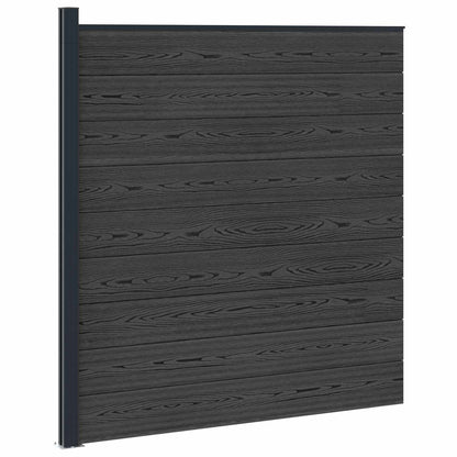 Hekpaneel WPC en Aluminium Zwart