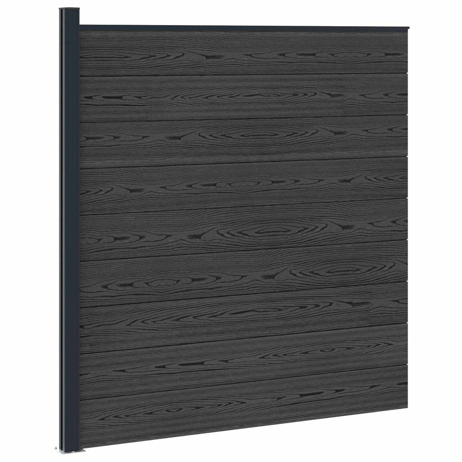 Hekpaneel WPC en Aluminium Zwart