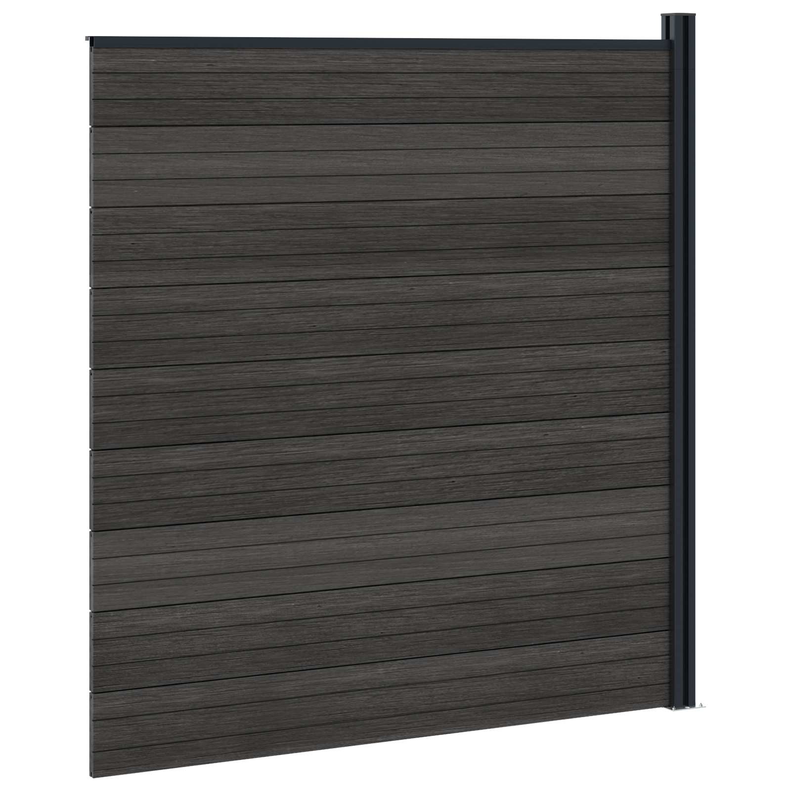 Hekpaneel WPC en Aluminium Zwart