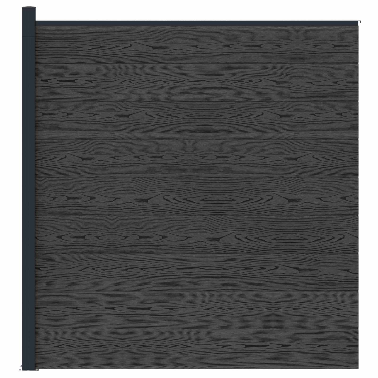 Hekpaneel WPC en Aluminium Zwart