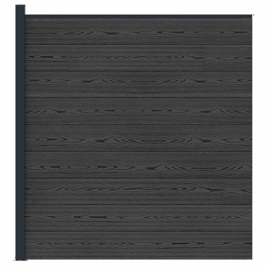 Hekpaneel WPC en Aluminium Zwart
