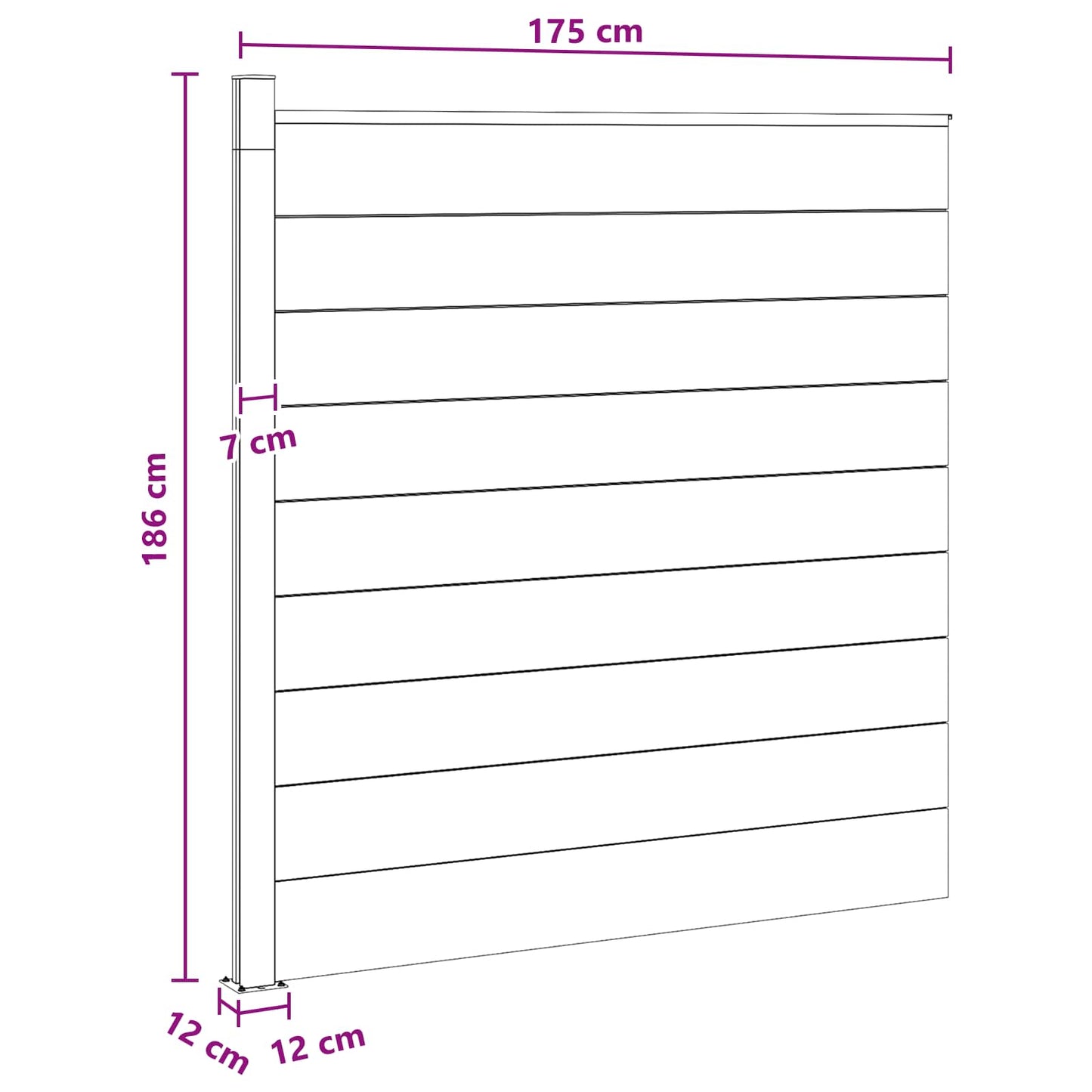 Hekpaneel WPC en Aluminium Zwart