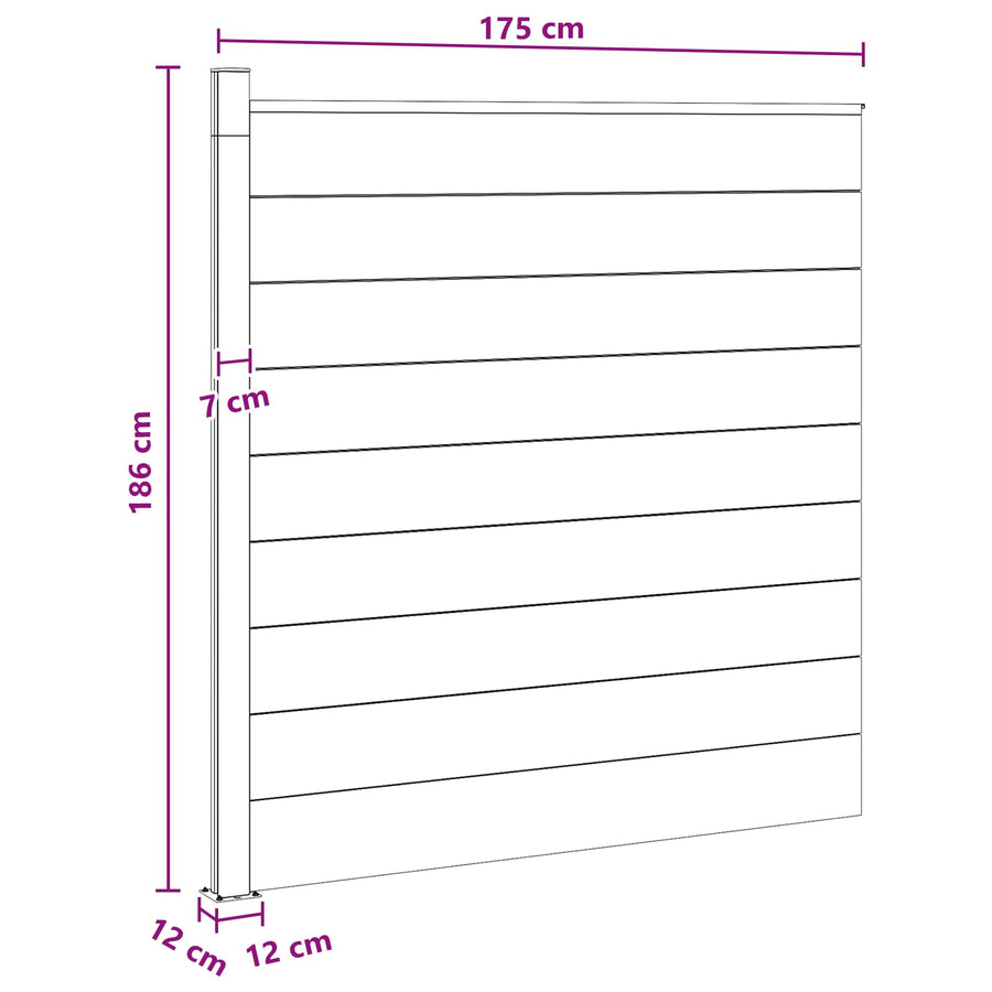 Hekpaneel WPC en Aluminium Zwart