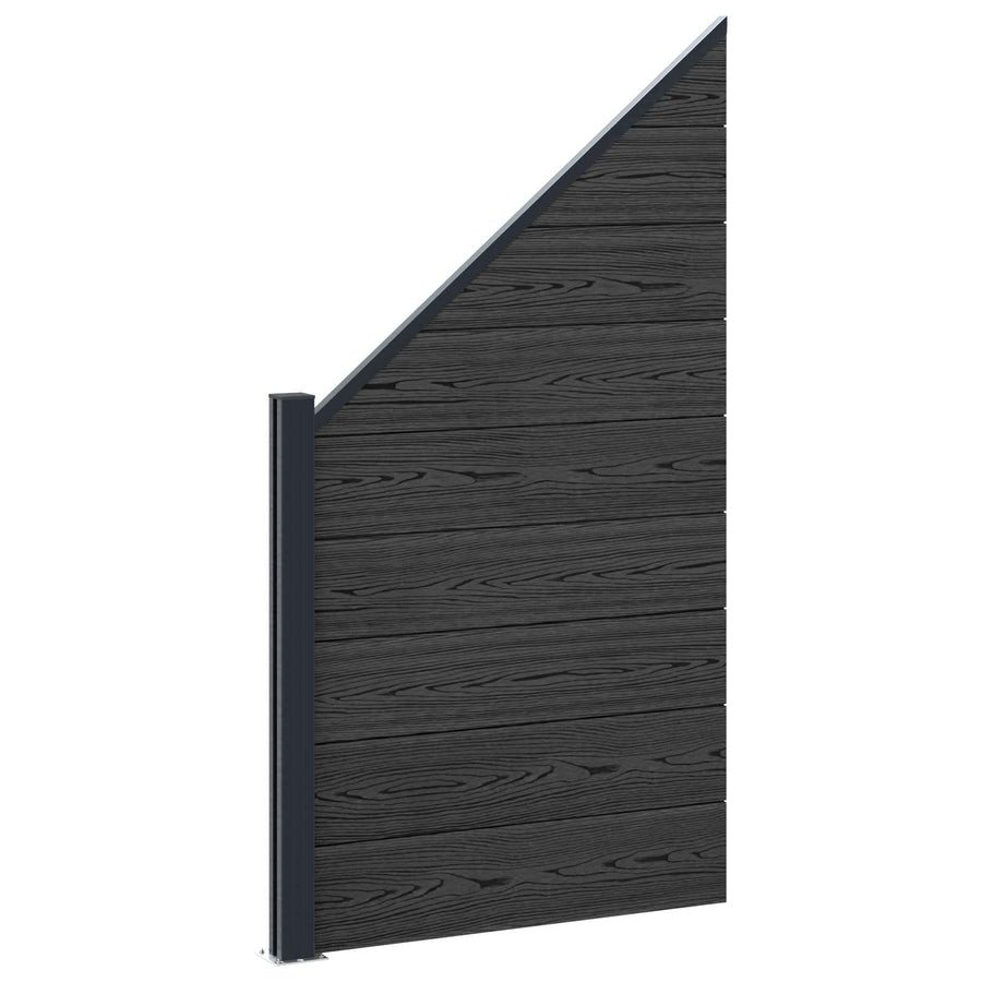 Hekpaneel WPC en Aluminium Zwart